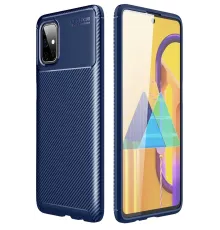 Samsung Galaxy M51 Kılıf Auto Focus Karbon Kapak - Lacivert