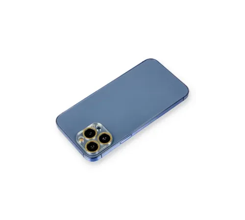 Apple iPhone 12 Pro Max Shine Kamera Lens Koruma Cam - Gold