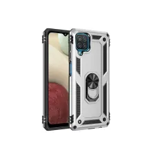 Samsung Galaxy A22 Kılıf Sofya Yüzüklü Silikon Kapak - Gümüş