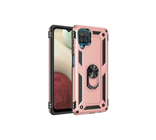 Samsung Galaxy A22 Kılıf Sofya Yüzüklü Silikon Kapak - Rose