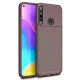 Huawei P40 Lite E Kılıf Auto Focus Karbon Kapak - Kahverengi