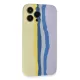 Apple iPhone 13 Pro Kılıf Ebruli Lansman Silikon - Sarı-Lila