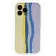 Apple iPhone 13 Pro Kılıf Ebruli Lansman Silikon - Sarı-Lila