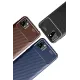 Huawei Y5P Kılıf Auto Focus Karbon Kapak - Siyah