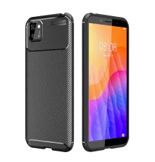 Huawei Y5P Kılıf Auto Focus Karbon Kapak - Siyah