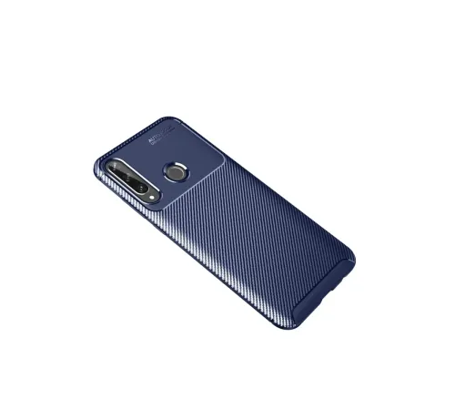 Huawei Y6P Kılıf Auto Focus Karbon Kapak - Lacivert