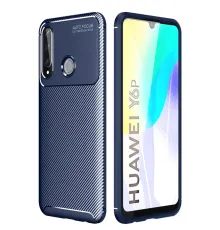 Huawei Y6P Kılıf Auto Focus Karbon Kapak - Lacivert