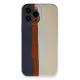 Apple iPhone 13 Pro Kılıf Ebruli Lansman Silikon - Lacivert-Krem