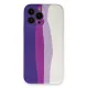 Apple iPhone 13 Pro Kılıf Ebruli Lansman Silikon - Mor-Beyaz