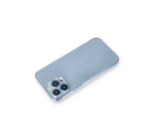 Apple iPhone 13 Pro Max Shine Kamera Lens Koruma Cam - Mavi