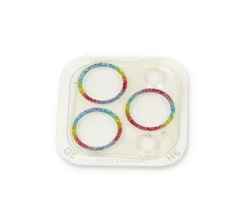 Apple iPhone 13 Pro Max Shine Kamera Lens Koruma Cam - Rainbow