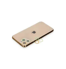 Apple iPhone 11 Pro Renkli Kamera Lens Koruma Cam - Sarı-Turuncu