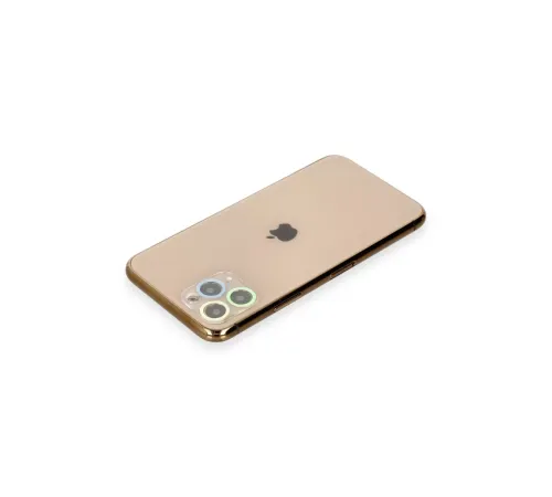 Apple iPhone 11 Pro Max Renkli Kamera Lens Koruma Cam - Yeşil-Sarı