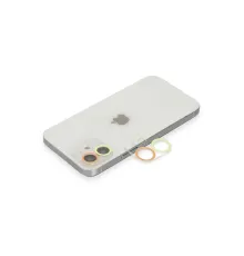 Apple iPhone 12 Renkli Kamera Lens Koruma Cam - Sarı-Turuncu