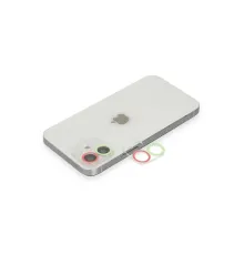 Apple iPhone 12 Renkli Kamera Lens Koruma Cam - Yeşil-Pembe