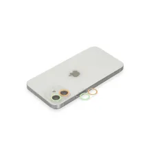 Apple iPhone 12 Renkli Kamera Lens Koruma Cam - Turuncu-Yeşil