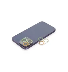 Apple iPhone 12 Pro Max Renkli Kamera Lens Koruma Cam - Sarı-Turuncu