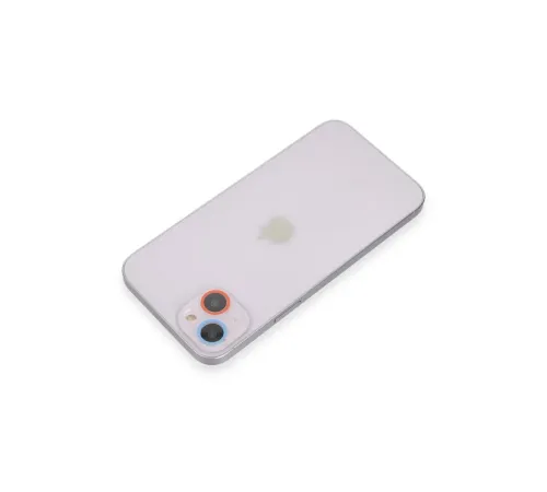 Apple iPhone 13 Mini Renkli Kamera Lens Koruma Cam - Pembe-Mavi