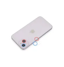 Apple iPhone 13 Mini Renkli Kamera Lens Koruma Cam - Pembe-Mavi