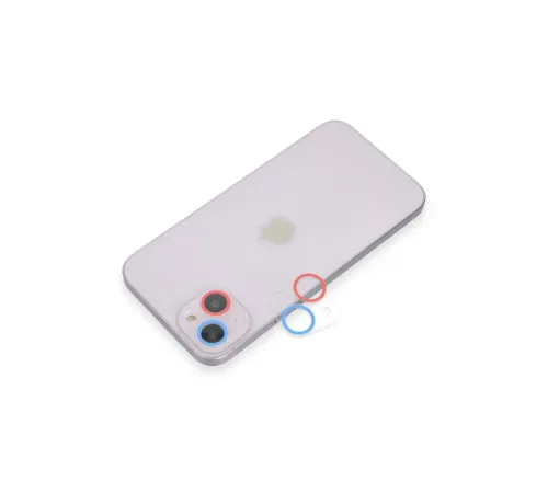 Apple iPhone 13 Mini Renkli Kamera Lens Koruma Cam - Pembe-Mavi