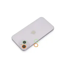 Apple iPhone 13 Mini Renkli Kamera Lens Koruma Cam - Turuncu-Yeşil
