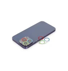 Apple iPhone 13 Pro Renkli Kamera Lens Koruma Cam - Mavi-Yeşil