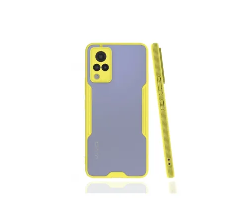Vivo V21 Kılıf Platin Silikon - Sarı
