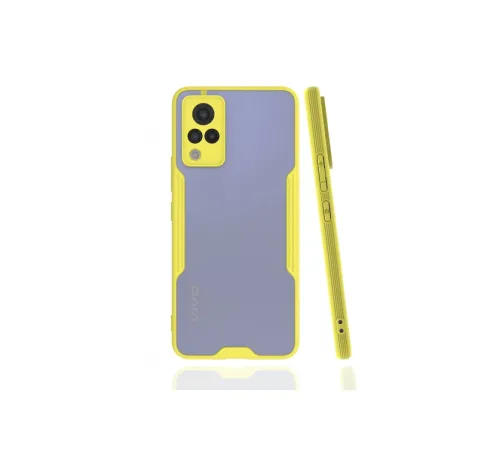 Vivo V21 Kılıf Platin Silikon - Sarı