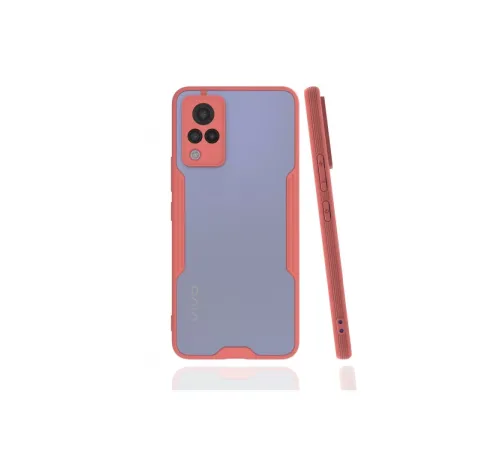 Vivo V21 Kılıf Platin Silikon - Pembe