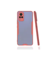 Vivo V21 Kılıf Platin Silikon - Pembe