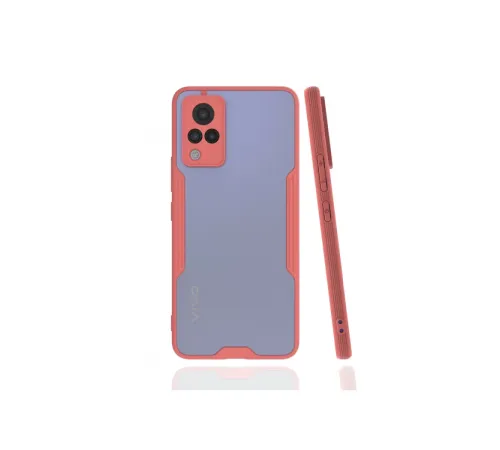 Vivo V21 Kılıf Platin Silikon - Pembe