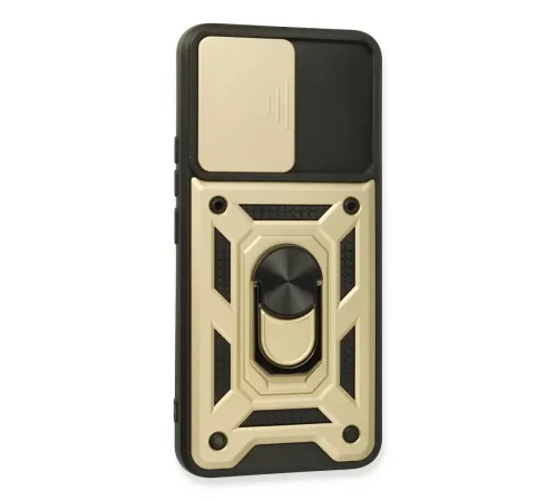 Realme 8 Kılıf Pars Lens Yüzüklü Silikon - Gold