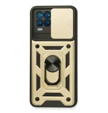 Realme 8 Kılıf Pars Lens Yüzüklü Silikon - Gold