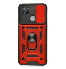 Realme C11 2021 Kılıf Pars Lens Yüzüklü Silikon - Kırmızı
