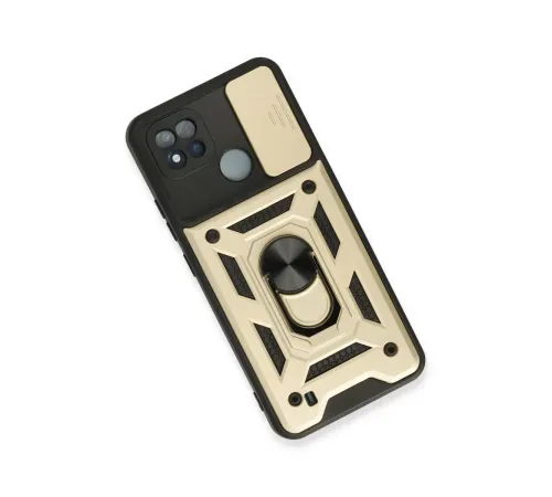 Realme C11 2021 Kılıf Pars Lens Yüzüklü Silikon - Gold