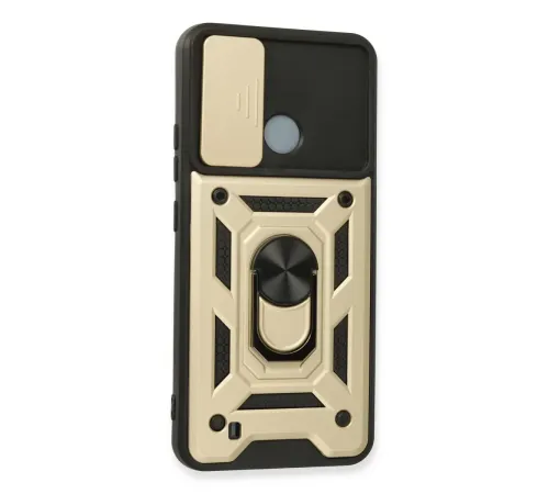 Realme C11 2021 Kılıf Pars Lens Yüzüklü Silikon - Gold