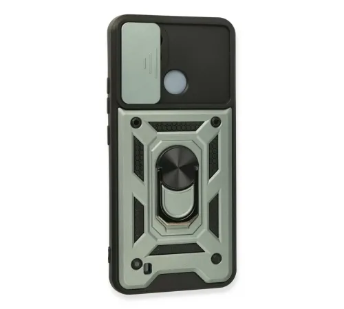 Realme C11 2021 Kılıf Pars Lens Yüzüklü Silikon - Yeşil