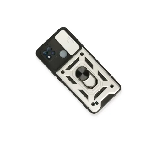 Realme C11 2021 Kılıf Pars Lens Yüzüklü Silikon - Gümüş