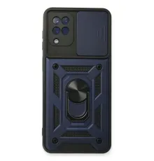 Samsung Galaxy A22 Kılıf Pars Lens Yüzüklü Silikon - Lacivert