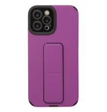 Apple iPhone 12 Pro Max Kılıf Mega Standlı Silikon - Mor