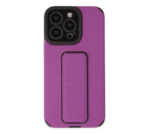 Apple iPhone 13 Pro Max Kılıf Mega Standlı Silikon - Mor