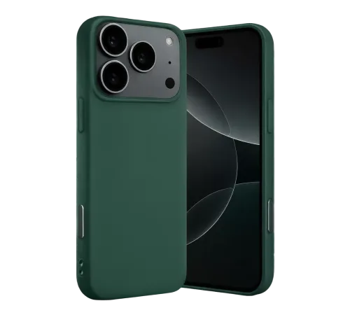 Apple iPhone 17 Pro Max Nano içi Kadife Silikon - Koyu Yeşil