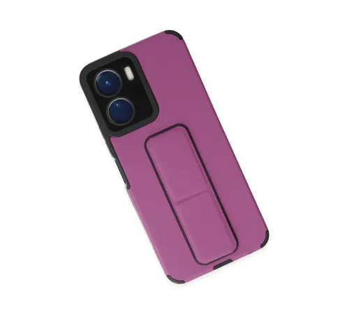 Vivo Y16 Kılıf Mega Standlı Silikon - Mor