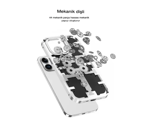 Apple iPhone 14 Pro Max Kılıf Mekanik Bumper Kapak - Yeşil