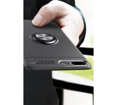 Apple iPhone 7 Plus Kılıf Range Yüzüklü Silikon - Kırmızı