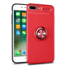 Apple iPhone 7 Plus Kılıf Range Yüzüklü Silikon - Kırmızı