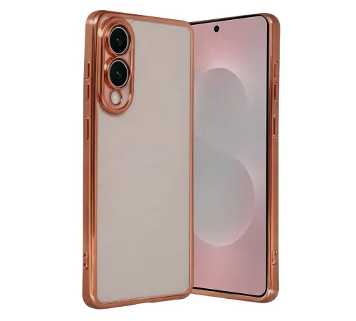 Samsung Galaxy S25 Edge Lensli Silikon - Çöl Titanyum