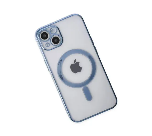 Apple iPhone 14 Plus Kılıf Magneticsafe Lazer Silikon - Sierra Blue