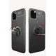 Apple iPhone 11 Pro Max Kılıf Range Yüzüklü Silikon - Siyah-Kırmızı