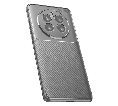 Realme 12 Pro Plus Kılıf Auto Focus Karbon Kapak - Gri